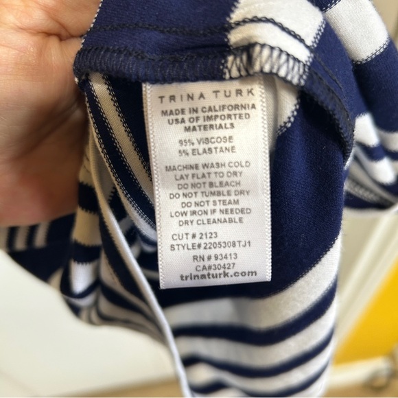 Trina Turk Blue and White One Shoulder Sundress - Picture 5 of 5